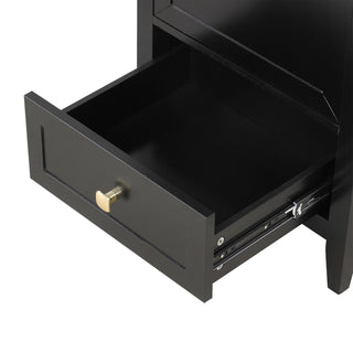 20" Bathroom Vanity With Sink Cabinet With Soft Closing Door, Drawer & Storage Rack - Black