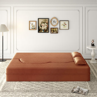 Convertible Foam-Filled Sleeper Sofa Bed With 2 Pillows