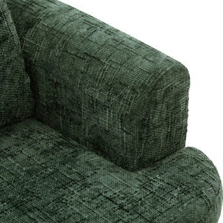 Modern Swivel Barrel Chair With Dual-Layer Cushion