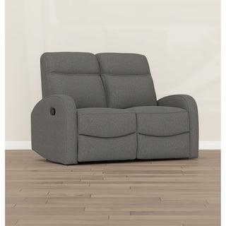 Manual Reclining Loveseat With Dual Seating Support For Living Room