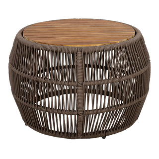 Round Side Table With Rope Frame