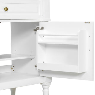 Freestanding Bathroom Vanity With Sink, Adjustable Shelf, Flip Drawer