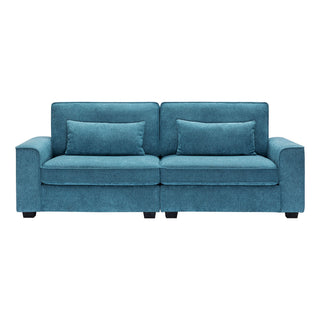 Modern Fabric Sofa With Cushions, Sleek Arm Design