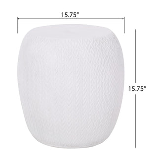 Outdoor Lightweight, Concrete Side Table - Antique White