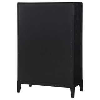 Mason - 5 Drawer Chest With Fluted Design - Black