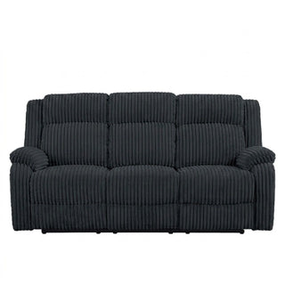 Motion Reclining Sofa With Seat And Adjustable Footrests For Living Room - Black