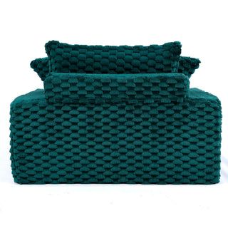 Comfort Bearing Sofa With 2 Pillows And 1 Backrest - Green
