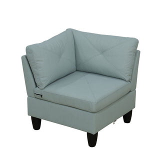 Modular L - Shaped Sectional Sofa 6 Seater 4 Piece, Couch With Chaise - Green