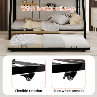 Bunk Bed For Kids, Convertible Frame With Ladders & Guardrail