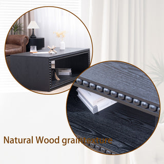Beaded Edge Coffee Table With Open Storage Shelf