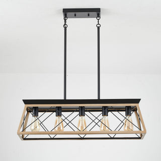 Chandelier Pendant Light For Dining Room Kitchen, 5 Light Fixture With Adjustable Height