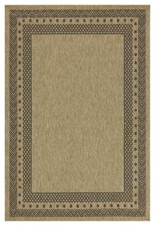 Earth - 5'3" X 7'3" Polypropylene Indoor, Outdoor Area Rug - Jute / Black