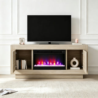 Fireplace TV Stand - Beige