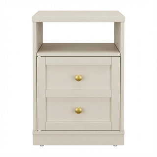 Nightstand With Door & Shelf, 2 Drawer Side Table
