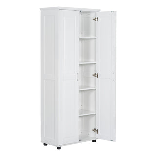 Storage Cabinet With Adjustable Shelves, 2 Doors, Rectangle Design For Bathroom