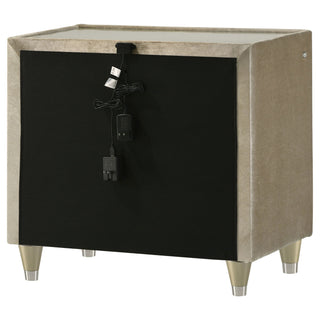 Mika - 2 Drawer LED Nightstand With USB
