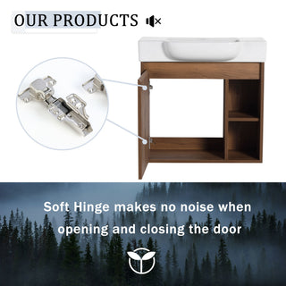 Wall Mounted Bathroom Vanity With Sink & Soft Close Door