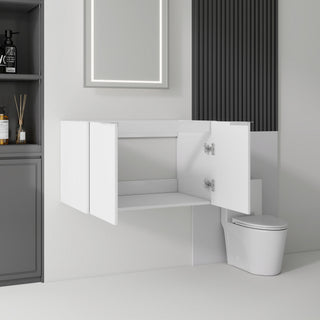 Floating Bathroom Vanity Cabinet With Soft Close Double Doors, Spacious Interior Storage, Wall Mounted, Cabinet Only