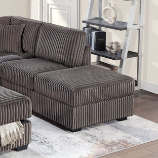 3 Piece Sectional Sofa With Reversible Chaise And USB Storage Ottoman