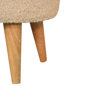 Petite Footstool - Cream / Brown