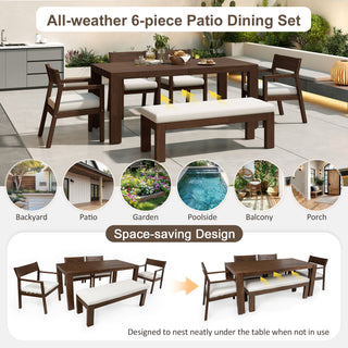Outdoor Dining Set Rectangular Table With Umbrella Hole