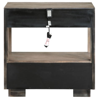 Prescott - 2 Drawers Nightstand With Open Shelf - Taupe