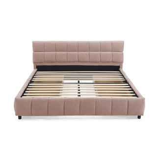 Modern Platform Bed Frame With Thick Fabric