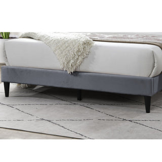 Elegant Bed With Upholstered Headboard, Platform Base
