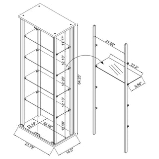 Hyacinth - 4 Shelf Curio Cabinet