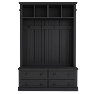 Hall Tree With 4 Drawers, Coat Rack With 6 Hooks
