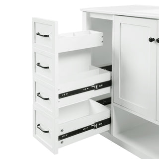 Bathroom Vanity With Sink Top, Bathroom Vanity Cabinet With 2 Doors And 2 Drawers, Open Shelf