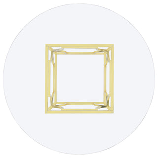 Krista - Round Glass Top Dining Table - Gold