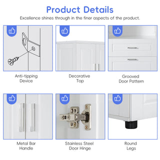 Tall Bathroom Cabinet With Tilt-Out Laundry Basket And Upper Storage