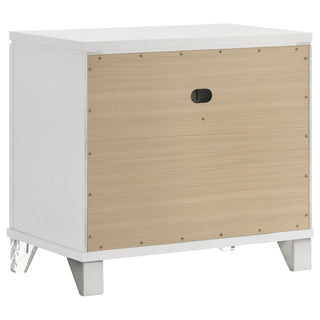 2 Drawer Nightstand With Accents - White