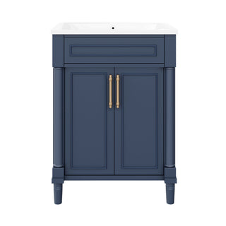 Bathroom Vanity With Integrated Sink, 2 Door Cabinet, Single Sink For Small To Medium Bathrooms