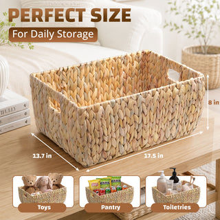 Storage Basket With Handles, Organizer Bin For Shelves Or Living Room - Light Brown