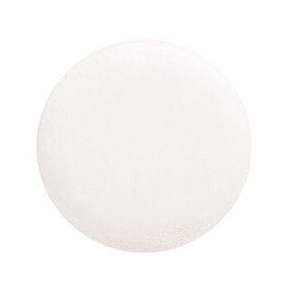 Tilly - Round Fur Upholstered / Burl Pouf Ottoman - White