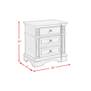 Glenmore - 3-Drawer Nightstand With USB - Aged Gray