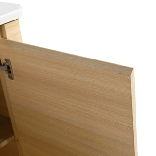 Soft Close Door Freestanding Bathroom Vanity With Sink, 1 Small Storage Cabinet