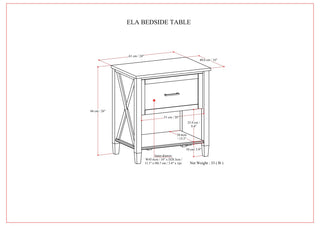 Ela - Bedside Table - Smoky Brown
