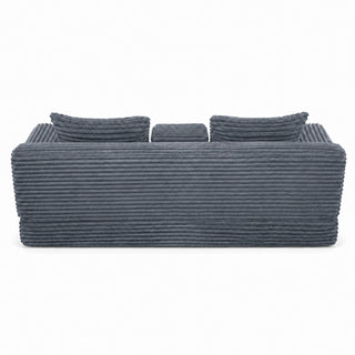 Soft Striped Convertible Sofa Bed, Dual Use Lounge Couch With Cup Holders And Pillows