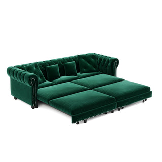 3 In 1 Pull Out Convertible Sleeper Sofa Bed, King Size, Chaise Lounge