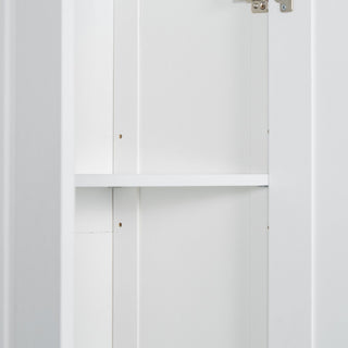 Storage Cabinet With Adjustable Shelves, 2 Doors, Rectangle Design For Bathroom