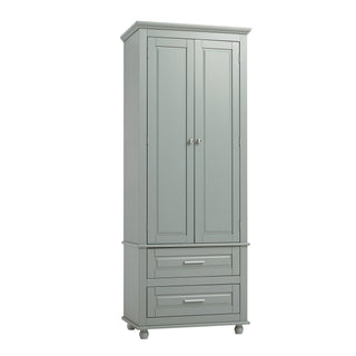 Tall Storage Cabinet With 2 Drawers For Bathroom