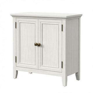 2 Door Buffet Cabinet With Adjustable Shelves - Matte White / Grayish