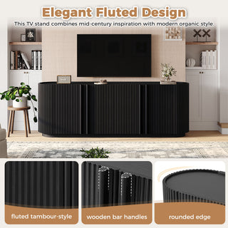 TV Stand With Fluted Tambour Style Door