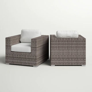 Grade - Club Patio Chair With Sunbrella Cushions (Set of 2) - Gray Mix / White