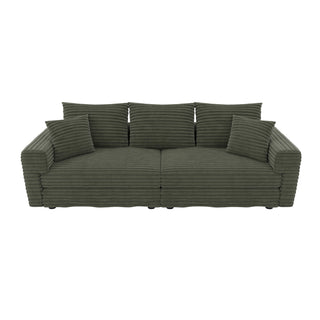 Convertible Deep Seat Sofa With Soft Pillows And Ottomans