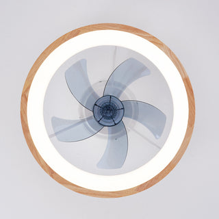 Ceiling Fans With LED Light Source And Remote Control, 3000 - 6500K Dimmable, 6 Speeds, Quiet DC Motor For Living Room - Natural Wood / White
