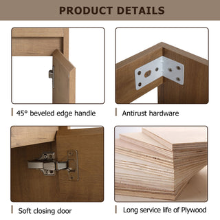 Wall Mounted Bathroom Vanity With Sink And Storage Rack, Soft Close Doors